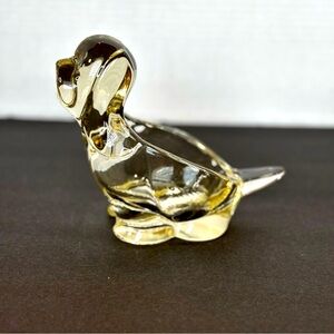 Vintage Sasaki Crystal Art Glass Hound Dog Pipe Rest Ashtray From Japan